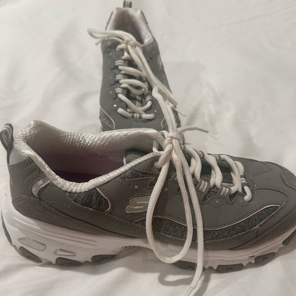 Skechers Shoes - Skechers Gray and White Sneakers with Breathable Mesh